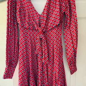Free people-Red Geometric Patterned Dress